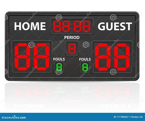 Basketball LED Scoreboard Cartoon Vector | CartoonDealer.com #71081003