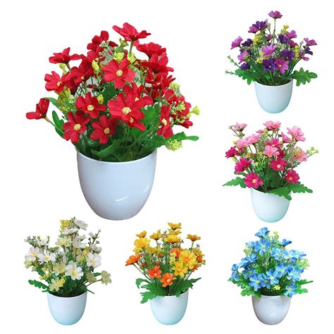 SPRING PARK Artificial Daisy Mums Flowers Outdoor Fake Fall Flowers for ...