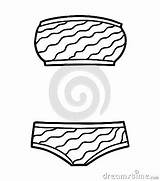 Coloring Book Bandeau Bikini Vector Illustration  CartoonDealercom sketch template