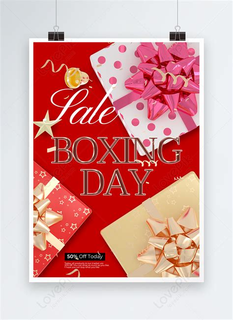 Red creative boxing day poster template image_picture free download ...