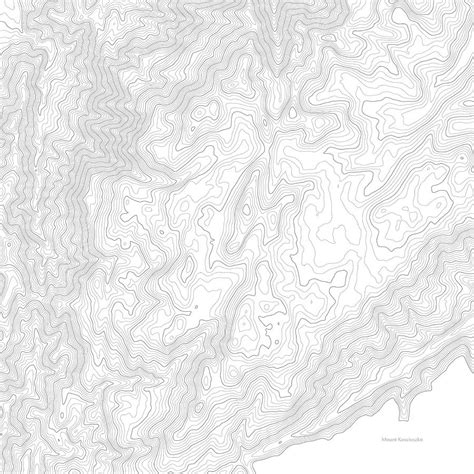 Mount Kosciuszko Art Print Contour Map Of Mount Kosciuszko In Au ...