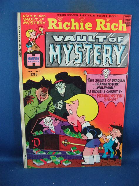 Richie Rich Vault of Mystery 2 F+ Frankenstein Dracula Wolfman 1975 ...