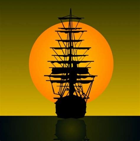 Sailing Ship Silhouette Sunset Vector Graphic | Ship silhouette, Sailing ships, Ship vector