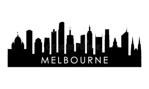 Melbourne Skyline Silhouette Stock Vector - Illustration of landmark, contour: 224344238