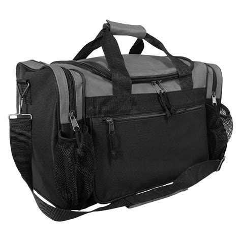 DALIX 17" Duffle Bag Sports Travel Gym Bag with Mesh Pockets in Gray - Walmart.com - Walmart.com