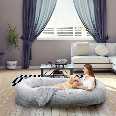 Amazon.com : Human Dog Bed for People Adults fits Humans and Pets Washable Faux Fur Plufl Large ...