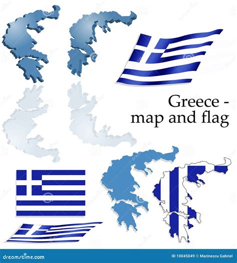 Greece - Map And Flag Set Royalty Free Stock Images - Image: 10045049