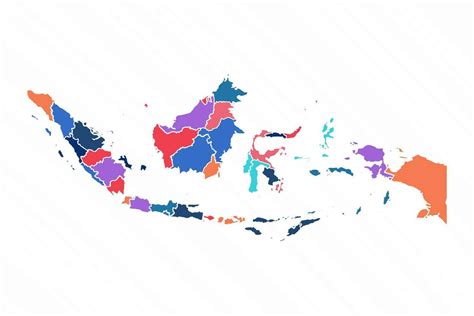 Multicolor Map of Indonesia With Provinces 25842955 Vector Art at Vecteezy