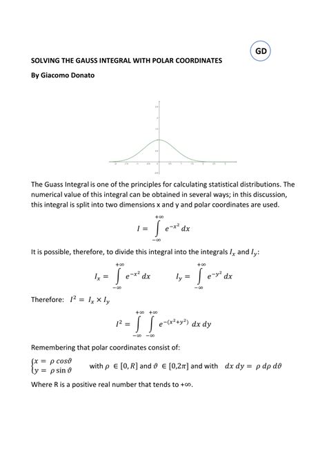 (PDF) SOLVING THE GAUSS INTEGRAL WITH POLAR COORDINATES