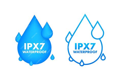 Premium Vector | IPX7 waterproof water resistance level information sign