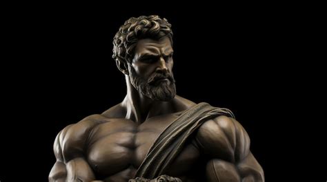 Premium AI Image | Majestic Muscular Stoic Statue Statue of a muscular ...