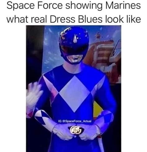 Space Force showing Marines what real Dress Blues look like - iFunny