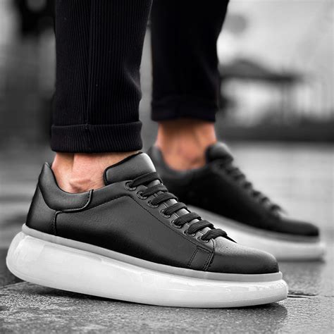 Mens Sneakers - Black White - 295