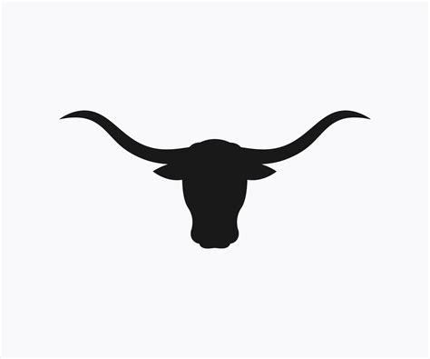 Longhorn Bull Head Silhouette Icon Vector Template 14718979 Vector Art ...