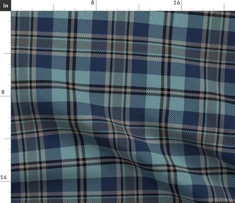 Trendy Blue Plaid 2 Fabric | Spoonflower