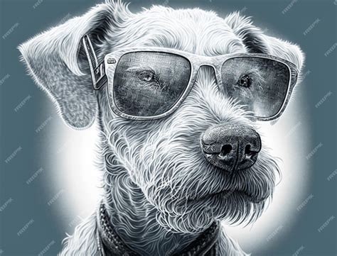 Premium AI Image | A drawing of a dog wearing sunglasses