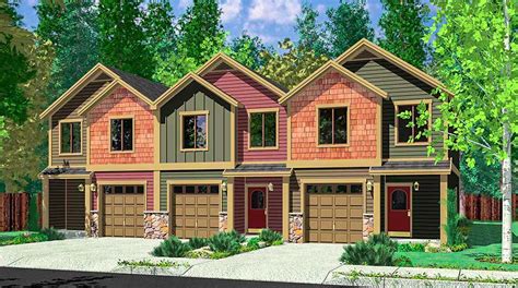 Craftsman Triplex with Townhouse Potential - 38028LB | Architectural ...