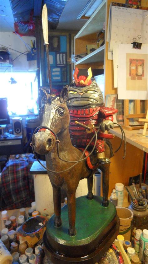 Samurai Cat. Sculpture. Painted. | Funky art, Cats, Canadian artists