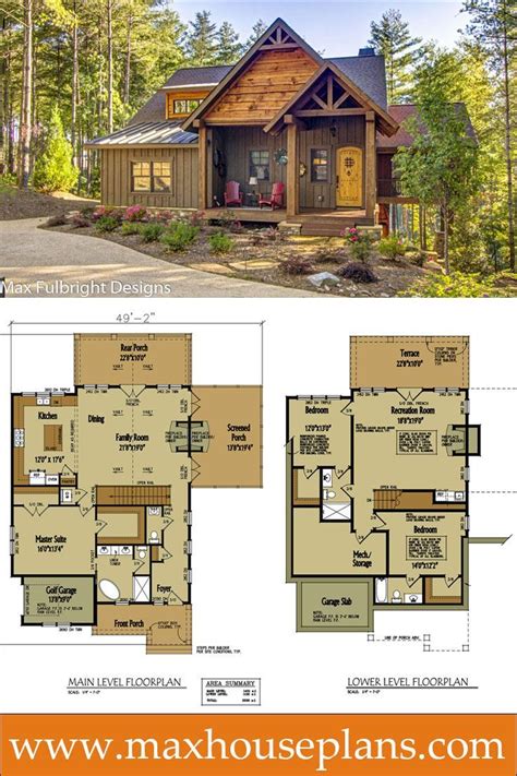 Small Cabin Home Plan with Open Living Floor Plan | Rustic house plans ...