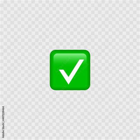 Green check mark emoji icon. Isolated. Vector Stock Vector | Adobe Stock