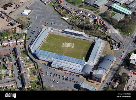 Aerial view of Telford United AFC stadium in Telford Shropshire England Uk Stock Photo - Alamy