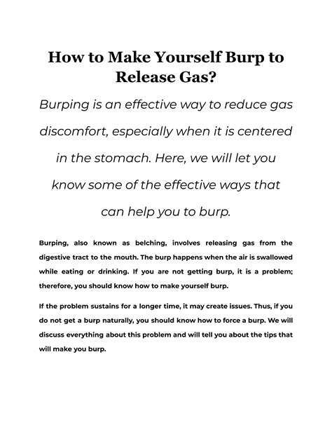 How to Make Yourself Burp to Release Gas? by Stuart Paul - Issuu