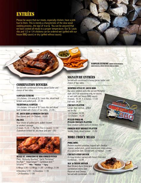 Beale Street Smokehouse BBQ menu in Fenton, Michigan, USA