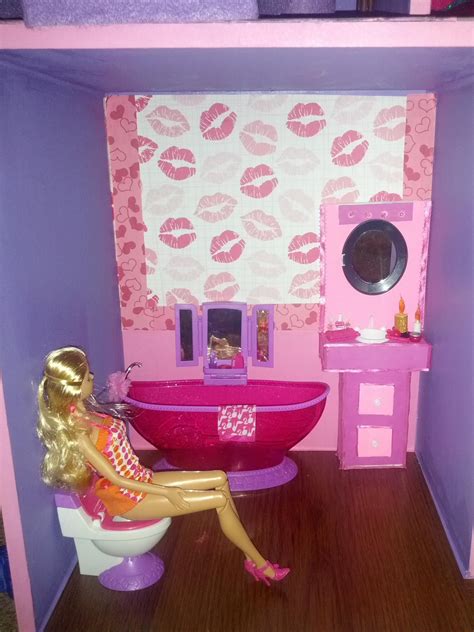 Barbie bathroom made by me!Monica's Barbie House done Dec 2012 ...