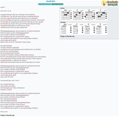 Chord: Good Girl - tab, song lyric, sheet, guitar, ukulele | chords.vip