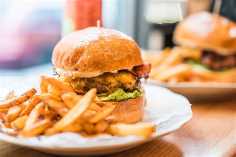 Yummy Fresh Burger with French Fries Free Stock Photo | picjumbo