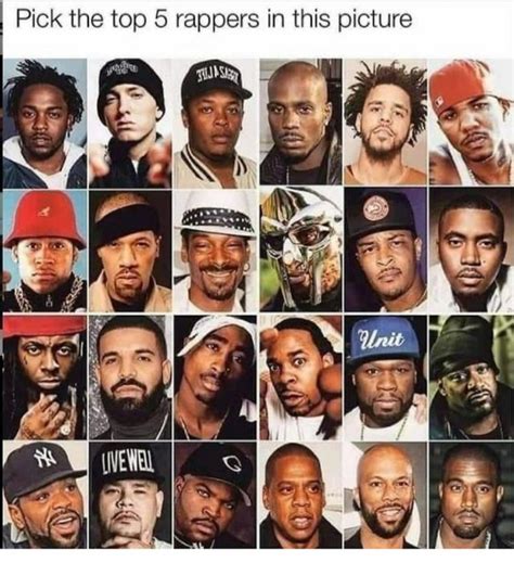 Pick the Top 5 rappers in this Picture