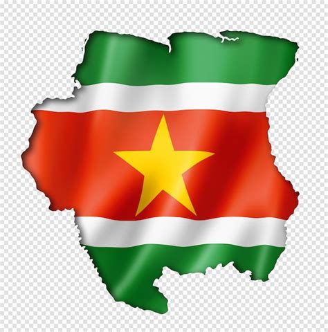 Premium PSD | Suriname flag map