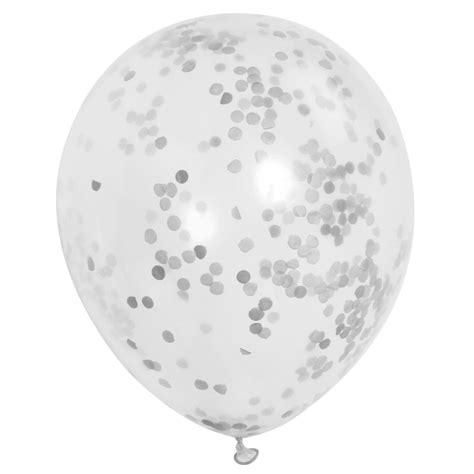 12" Silver Confetti Balloons, 6ct - Walmart.com