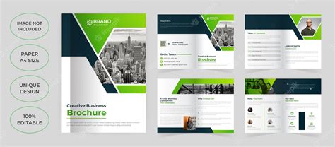 Premium Vector | 8 pages brochure template