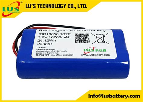 ICR18650 Battery Pack 3.6V 6700mAh Lithium Ion Rechargeable Battery Pack 18650 3350mah 6700mah