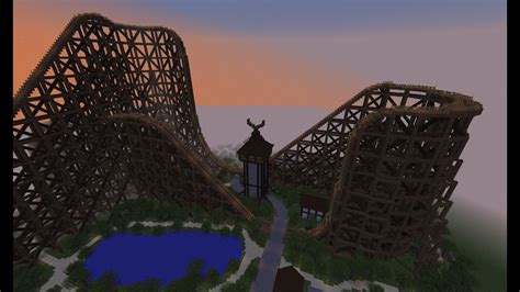 Minecraft 1.7.4 Ride The Wooden Roller Coaster - YouTube