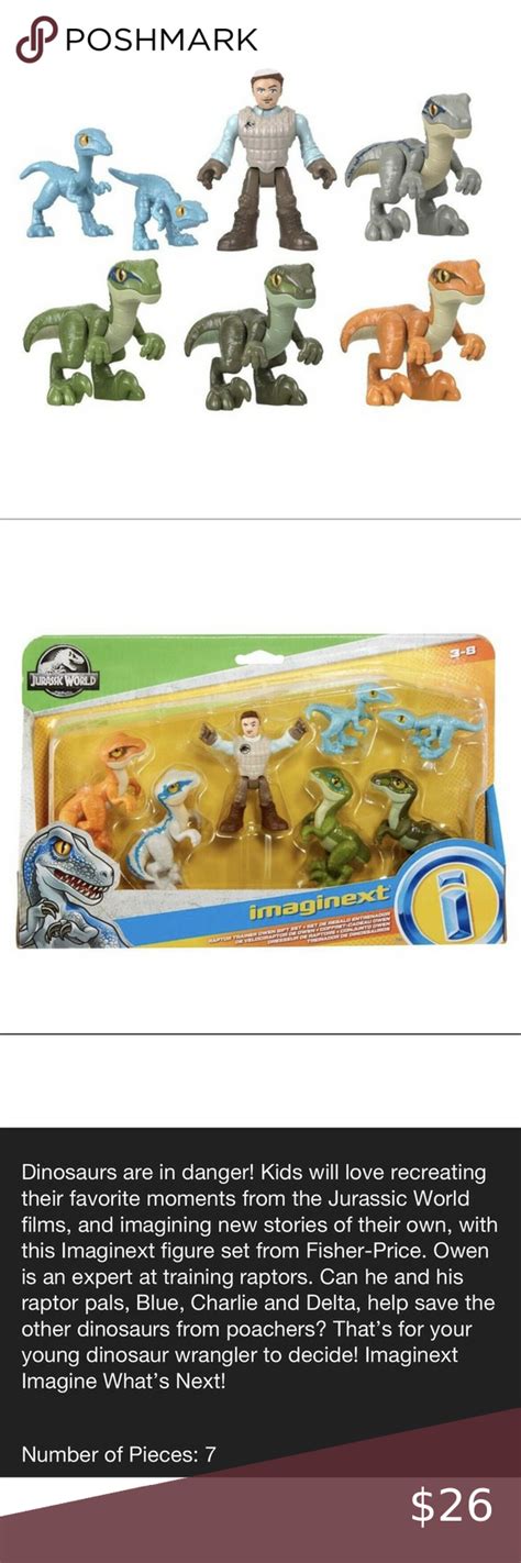 Fisher Price Imaginext Jurassic World Raptor Trainer Owen Gift Set