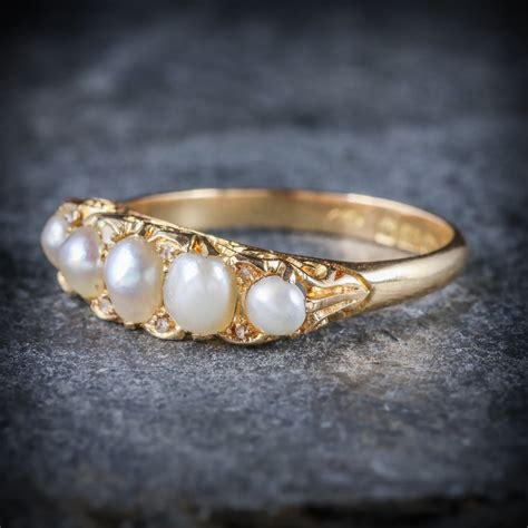 Antique Victorian Pearl Ring 18ct Gold Circa 1870 – Antique Jewellery Online