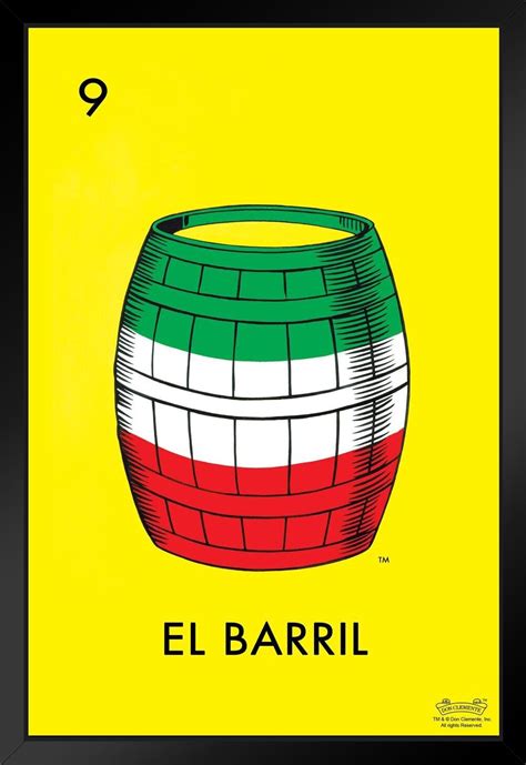 Trinx 09 El Barril Barrel Loteria Card Mexican Bingo Lottery Black Wood ...