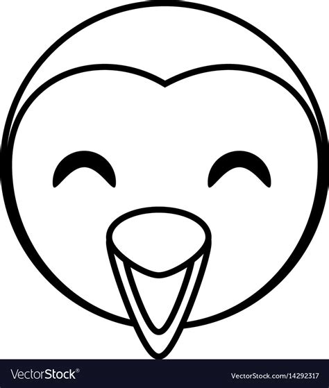 Face penguin animal outline Royalty Free Vector Image