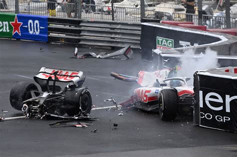 F1 drivers shocked Mick Schumacher’s car split in two in ‘massive’ crash at Monaco Grand Prix ...