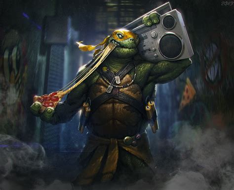 Download Michelangelo (TMNT) Comic Teenage Mutant Ninja Turtles HD Wallpaper by Alex Borsuk