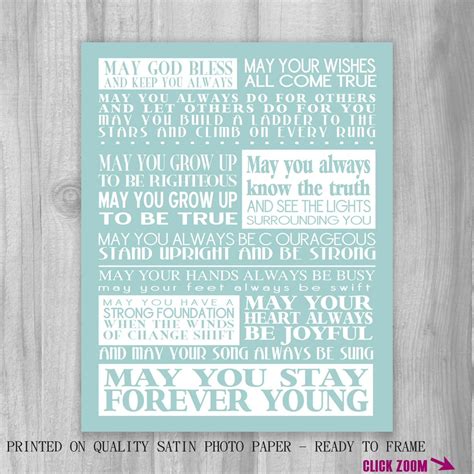 Forever Young Lyrics Print Bob Dylan Song by PrintsbyChristine