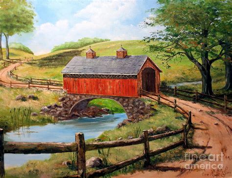 Covered Bridge Painting at PaintingValley.com | Explore collection of Covered Bridge Painting