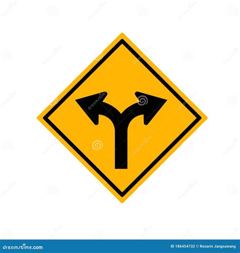 Fork in the Road Sign Road Sign ,Vector Illustration Stock Vector - Illustration of isolated ...