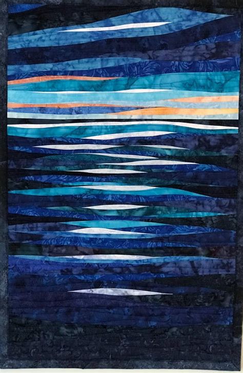 Art Quilt Moon Shadows over Water Wall Quilt Wall Hanging | Etsy Moon ...