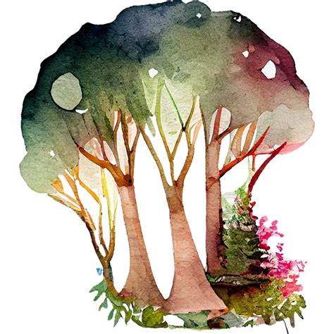 Free Fairy Forest Watercolor Clipart 23209345 PNG with Transparent ...