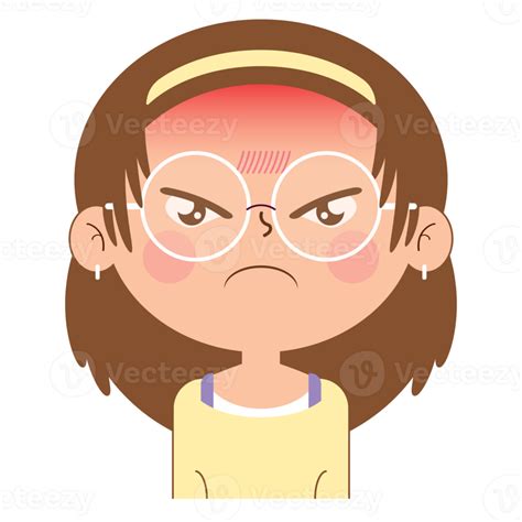 girl angry face cartoon cute 14428714 PNG