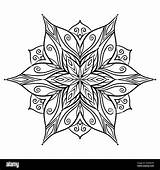Flower mandala coloring Page Simple Symmetric floral Shape For Mindful  sketch template