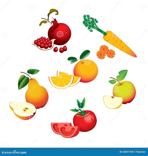 Conjunto De Legumbres De Frutas Ilustración del Vector - Ilustración de ...